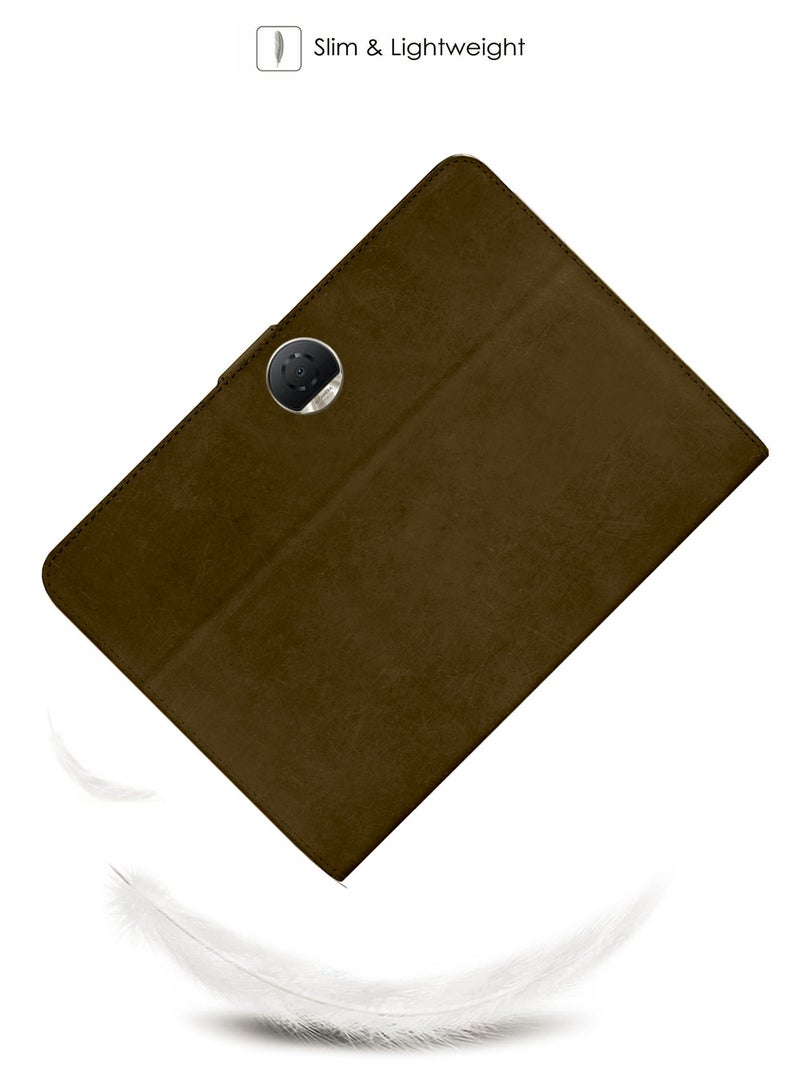 Wtech PU Leather Magnetic Closure Flip Case Cover For Honor Pad 9 12.1 Inch 2023 Dark Brown - Image 3