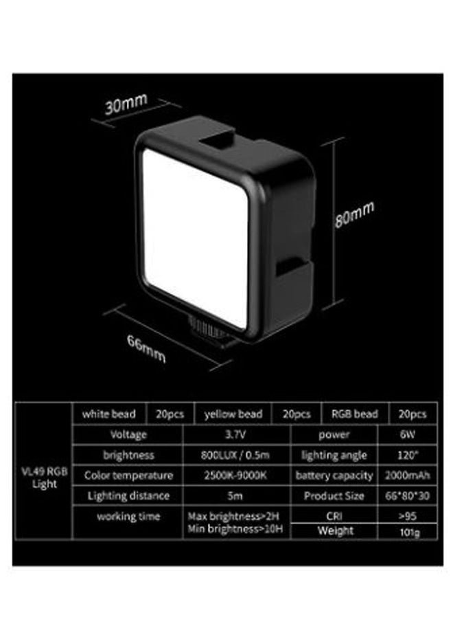 Generic RGB Video Lights LED Camera Light 360° Full Color Portable Photography Lighting with 3 Cold Shoe 2000mAh Rechargeable CRI 95+ 2500-9000K  - Image 3