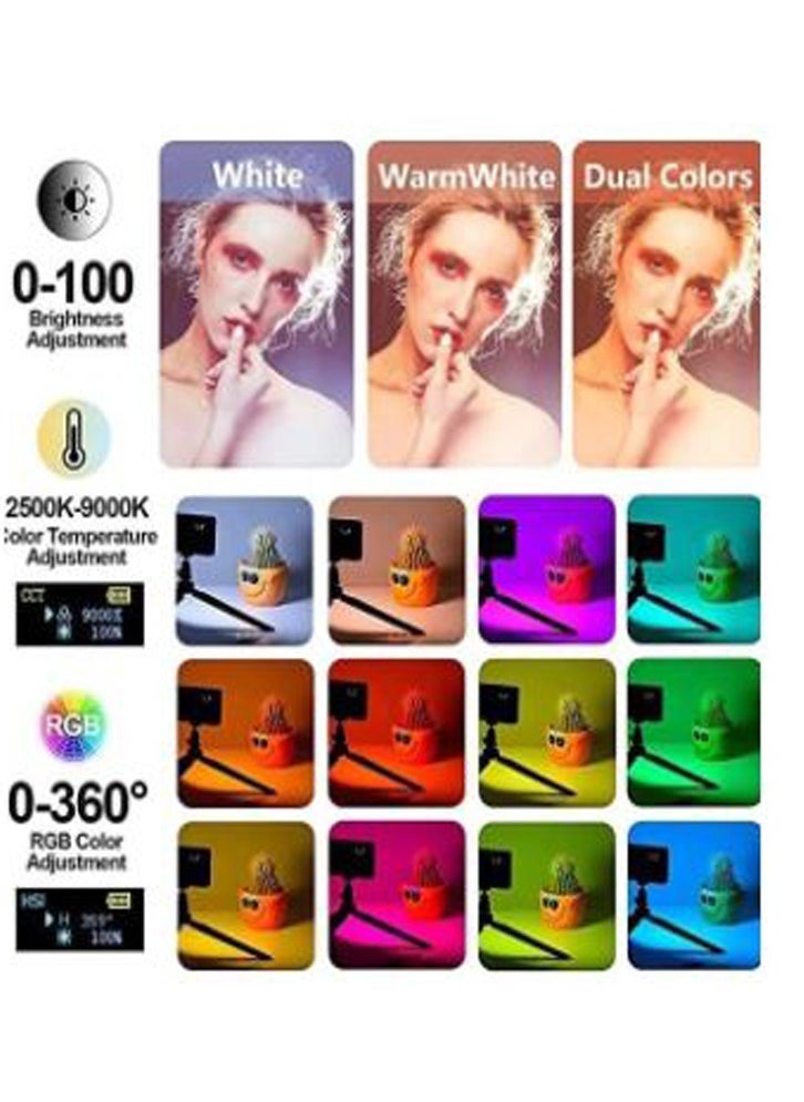 Generic RGB Video Lights LED Camera Light 360° Full Color Portable Photography Lighting with 3 Cold Shoe 2000mAh Rechargeable CRI 95+ 2500-9000K  - Image 4