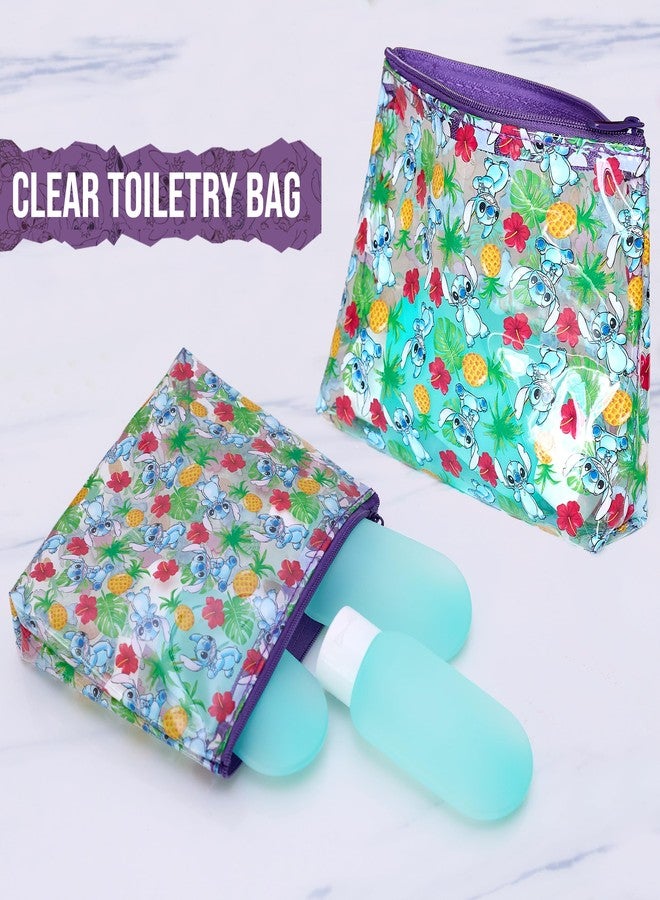 Disney Stitch Travel Bag and Bottle Set Official License, Clear Toiletry Bag with Three 3 oz Squeeze Bottles, Travel - Image 2