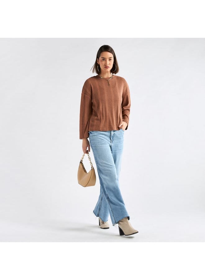 Splash FAV - Ribbed High Neck Sweater with Long Sleeves - Image 1