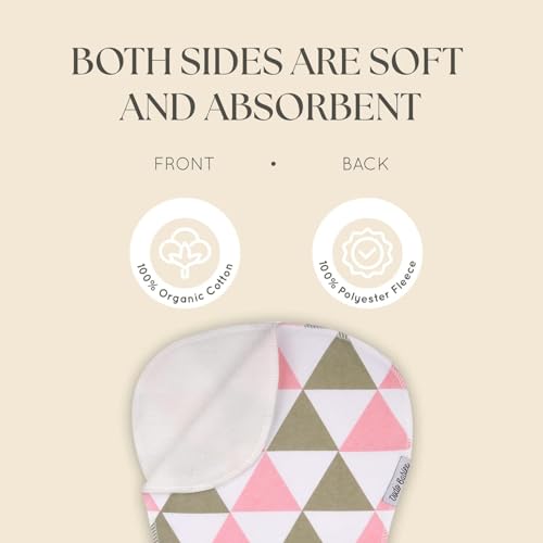 Dodo Babies Burp Cloths for Babies - Soft Cotton Front & Fleece Back - Contoured Fit for Newborn Essentials - Pack of 5, 2 Pacifier Clips, Pacifier Case, 19 x 9 in - Image 3