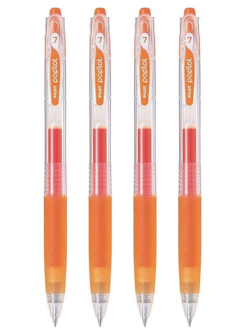 PILOT 4-Piece Gel Ink Roller Pen Orange Ink - Image 1