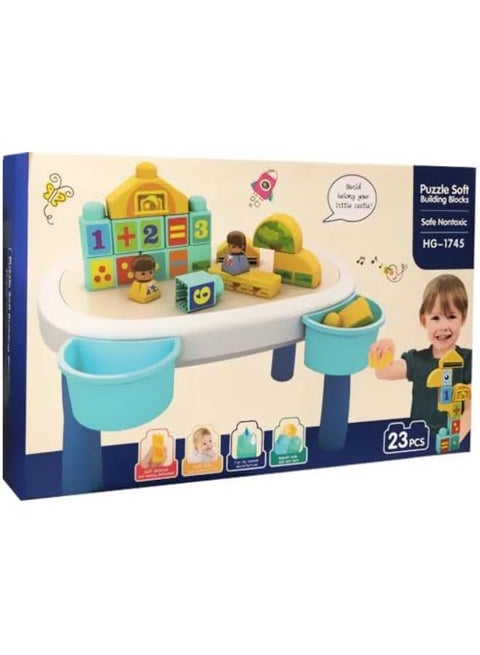 SOFT BUILDING 
BLOCKS 23PCS,COLOUR 
BOX 51*32*7.5 CM
