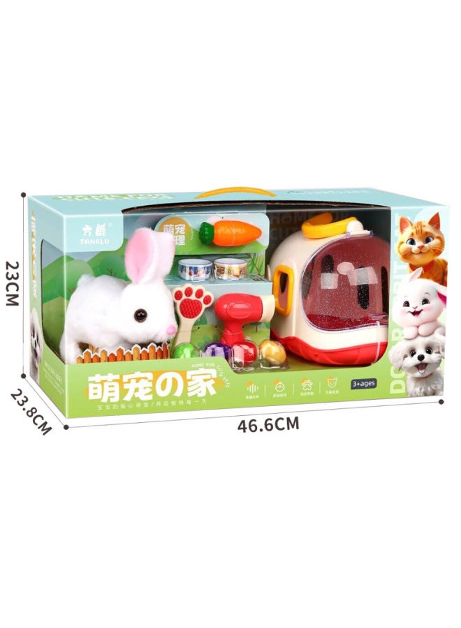 Play House Electric Walking Sound Plush Rabbit Cat Dog Parent-child Interaction Portable Pet Basket Toy Boxed-Color:070a, 16 Boxes In 1 Box  - Image 2
