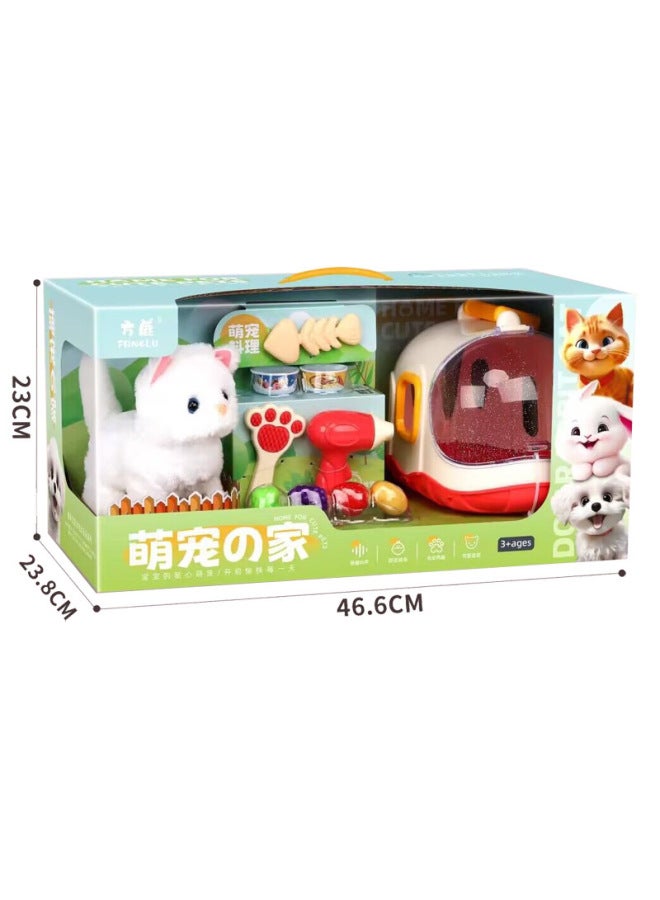 Play House Electric Walking Sound Plush Rabbit Cat Dog Parent-child Interaction Portable Pet Basket Toy Boxed-Color:070a, 16 Boxes In 1 Box  - Image 4
