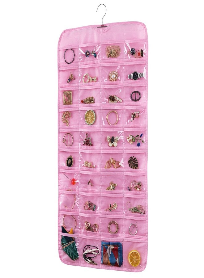 Bloss Hanging Jewelry Organizer, Earring Organizer, Valentine's Day Gift, Double Sided 80 Pocket Jewelry Chain Storage Bag, Jewelry Holder for Necklace Bracelet Earring Ring Chain - Image 1