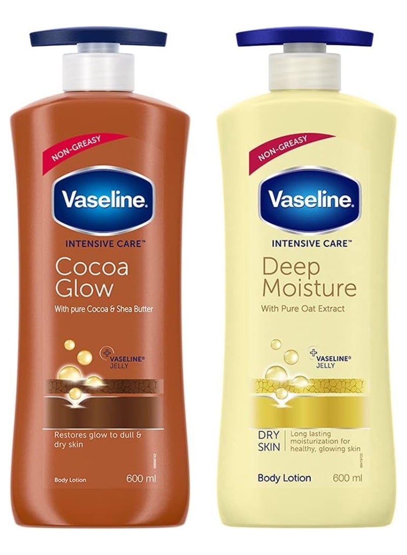 فازلين لوشن فازلين للعناية المركزة المغذي للجسم بخلاصة الكاكاو وزبدة الشيا - 600 مل، يرطب البشرة لمدة 24 ساعة، ولوشن فازلين للعناية المركزة المغذي للجسم بترطيب عميق - 600 مل - Image 1