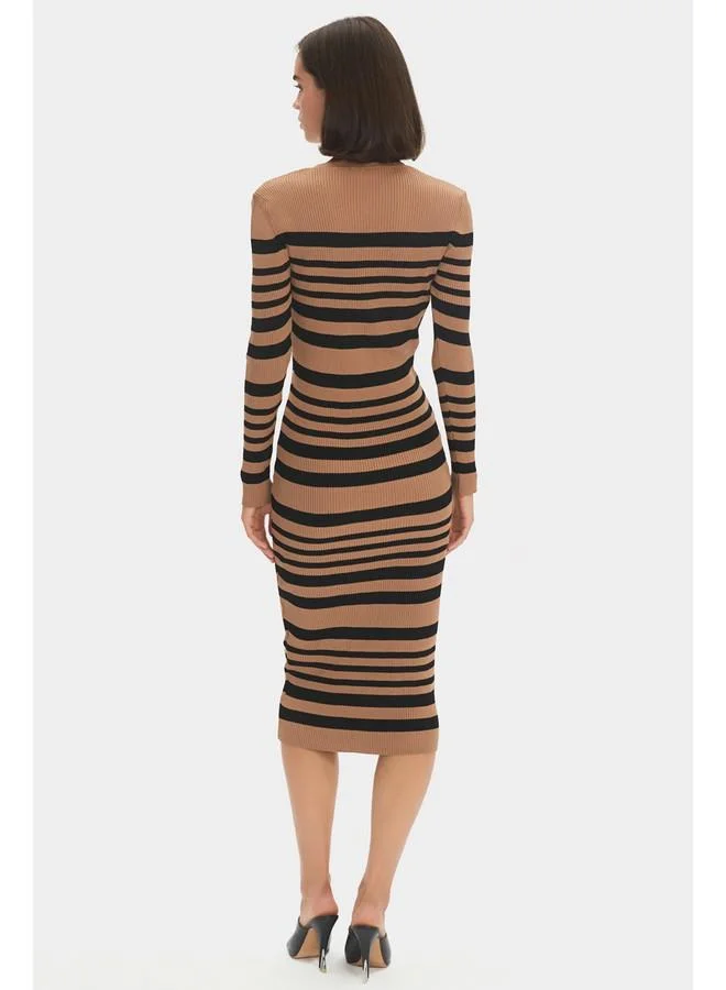 JUNE Striped Knit Dress