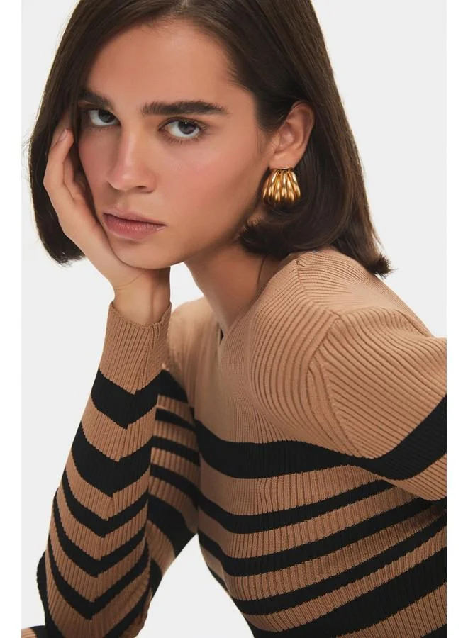 JUNE Striped Knit Dress