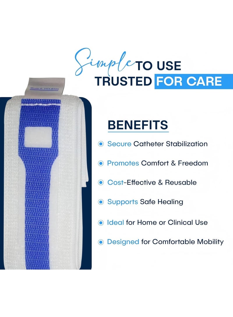 3 Pack Foley Catheter Leg Strap, with silicone to reduce slipping, Urinary Catheter Holder 23" long x 2" wide - Image 3