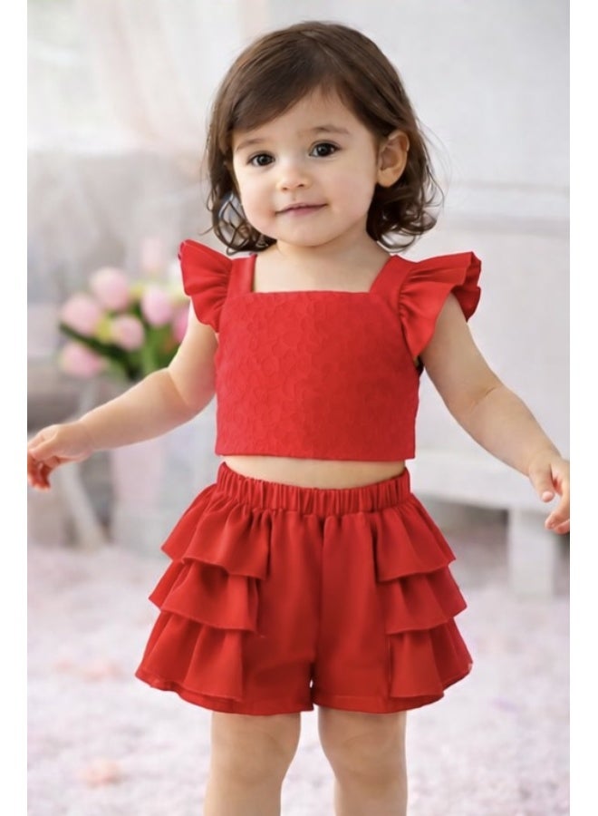 Bold Chic Luna Layers Set for Girls in Pop Cherry - Image 3