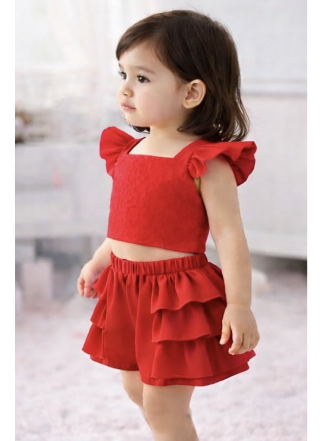 Bold Chic Luna Layers Set for Girls in Pop Cherry - Image 2