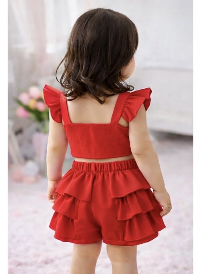 Bold Chic Luna Layers Set for Girls in Pop Cherry - Image 1