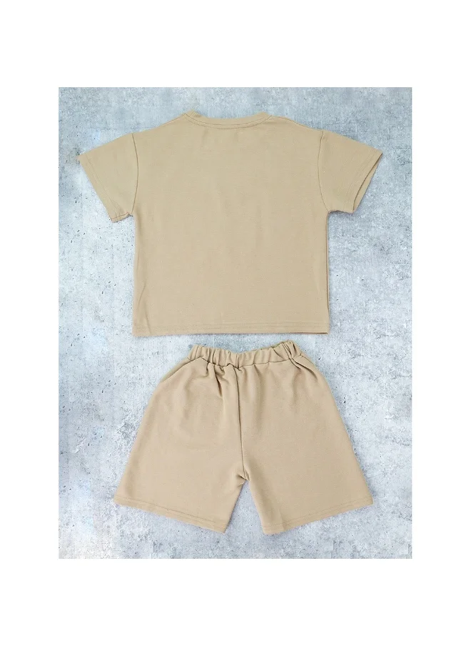 صندوق المفاجآت الصغيرة Brown Doggy Paw 2pcs Shorts set for Toddlers and Kids.