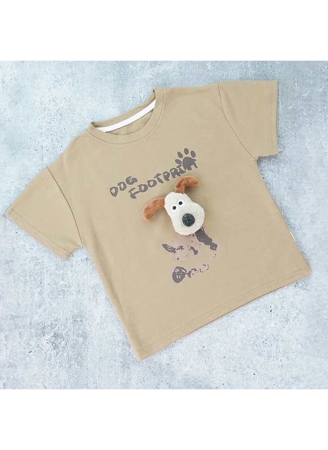 صندوق المفاجآت الصغيرة Brown Doggy Paw 2pcs Shorts set for Toddlers and Kids.