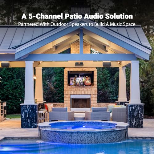 Fosi Audio HT4S Bluetooth Amplifier for Outdoor Speakers 4 Channel Power Amp for Home Theater Outdoor Gathering 4150 Ch Stereo Home Audio Receiver Supports AUXOptical Input with Remote Control - Image 3