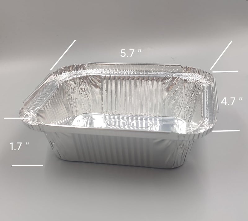 BOARNE 40 Pack Disposable Aluminum Foil Pans 4.7X5.7 with lids, Takeout Food Storage, Food Containers, Heavy Duty Baking Trays for Roasting and Cooking (4.7X5.7, 40 pack) - Image 2
