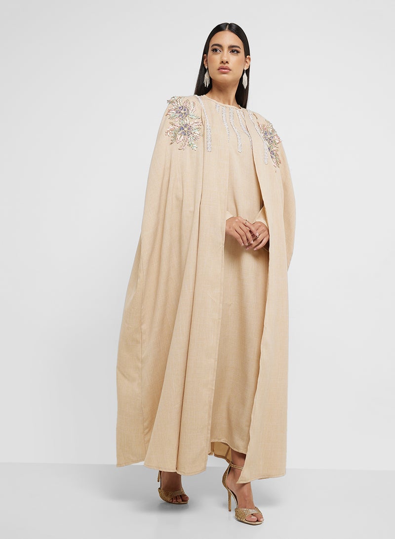hayas closet Embroidered Cape Dress - Image 5