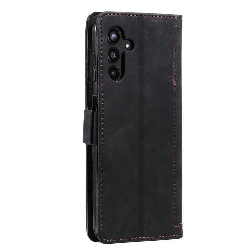 HuHa Case Cover For Samsung Galaxy A17 5G Retro Splicing Horizontal Flip Leather Phone Case(Black) - Image 3