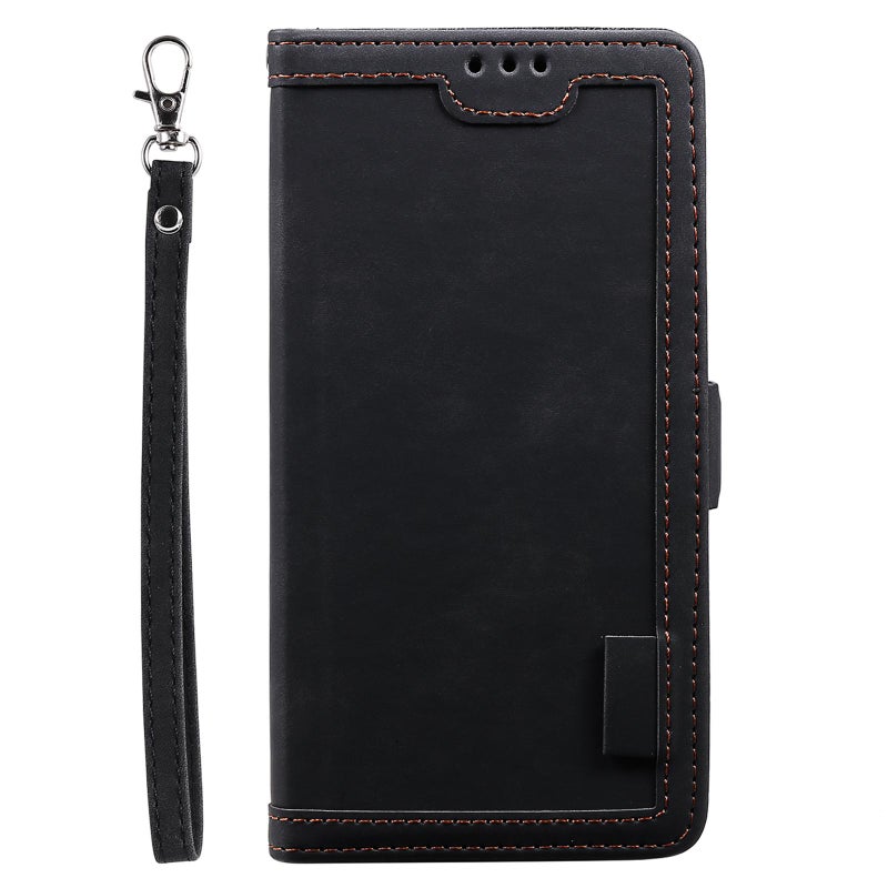 HuHa Case Cover For Samsung Galaxy A17 5G Retro Splicing Horizontal Flip Leather Phone Case(Black) - Image 2