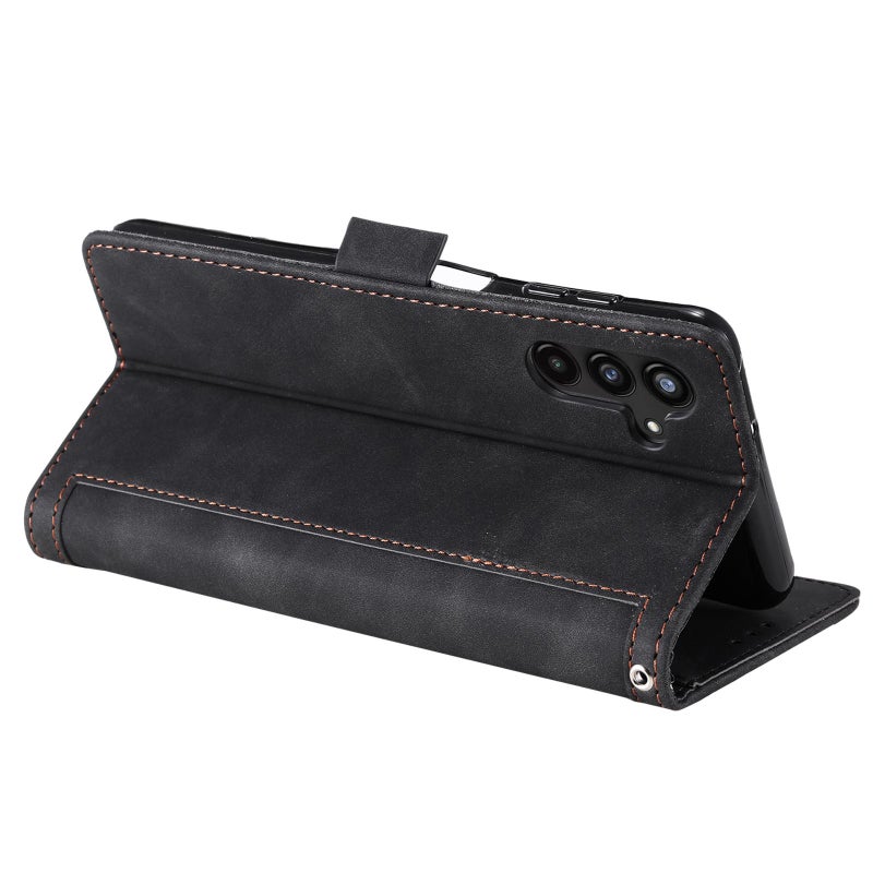 HuHa Case Cover For Samsung Galaxy A17 5G Retro Splicing Horizontal Flip Leather Phone Case(Black) - Image 5