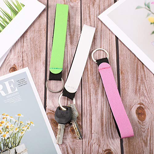 Yaomiao 20 Pieces Neoprene Wristlet Strap Keychain Lanyard Hand Keychain Wrist Phone Lanyards Bulk for Women - Image 3