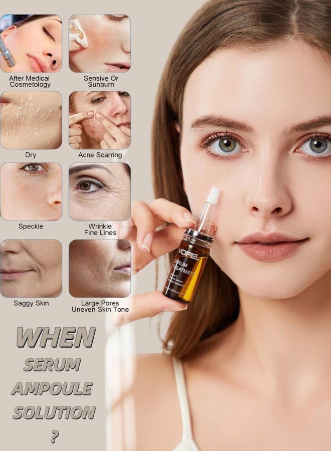 VOFEL Anti Aging Serum with Hyaluronic Acid Vitamin C Serum Facial Serum Ampoules 0.35 oz 4 Kits 16 Vials (4 kits gift box) - Image 2