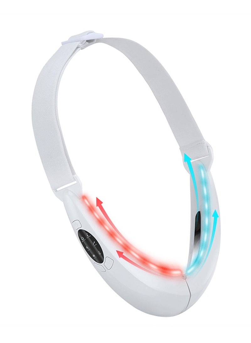 Microcurrent face slimming instrument red and blue light facial vibration massage V face beauty instrument face slimming artifact - Image 1