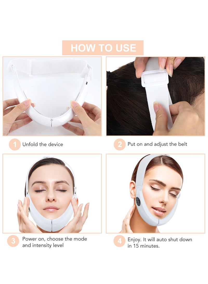 Microcurrent face slimming instrument red and blue light facial vibration massage V face beauty instrument face slimming artifact - Image 3