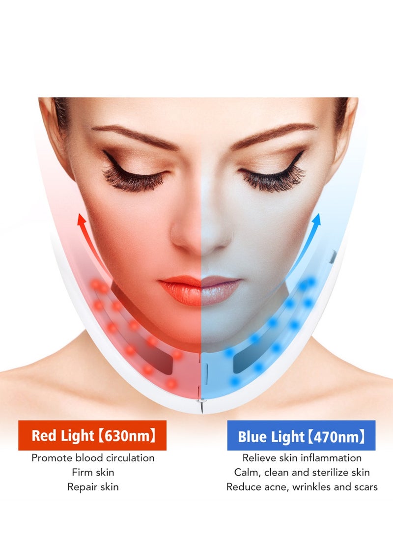 Microcurrent face slimming instrument red and blue light facial vibration massage V face beauty instrument face slimming artifact - Image 5