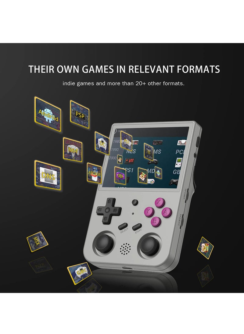 ANBERNIC  RG353V Retro Handheld Game with Dual OS Android 11 and Linux, RG353V with 64G TF Card Pre-Installed 4452 Games Supports 5G WiFi 4.2 Bluetooth (Grey)  - Image 5