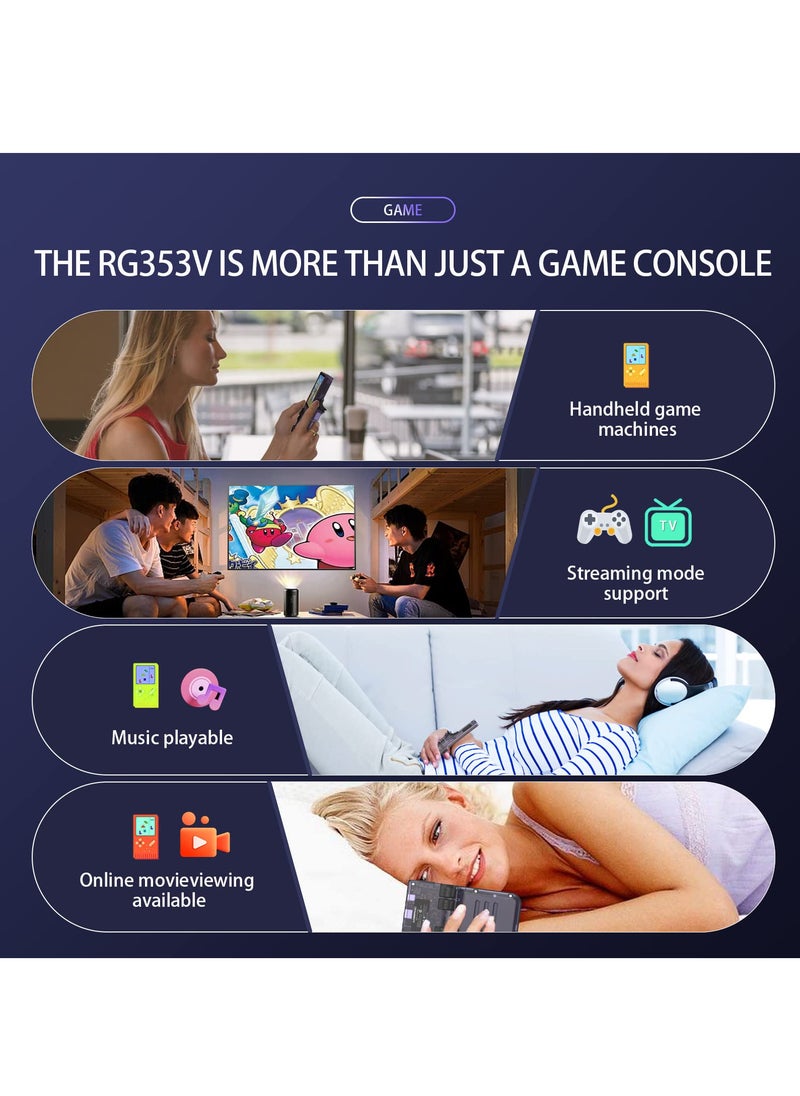 ANBERNIC  - RG353V Retro Handheld Game with Dual OS Android 11 and Linux, RG353V with 64G TF Card Pre-Installed 4452 Games Supports 5G WiFi 4.2 Bluetooth (Grey) - Image 1