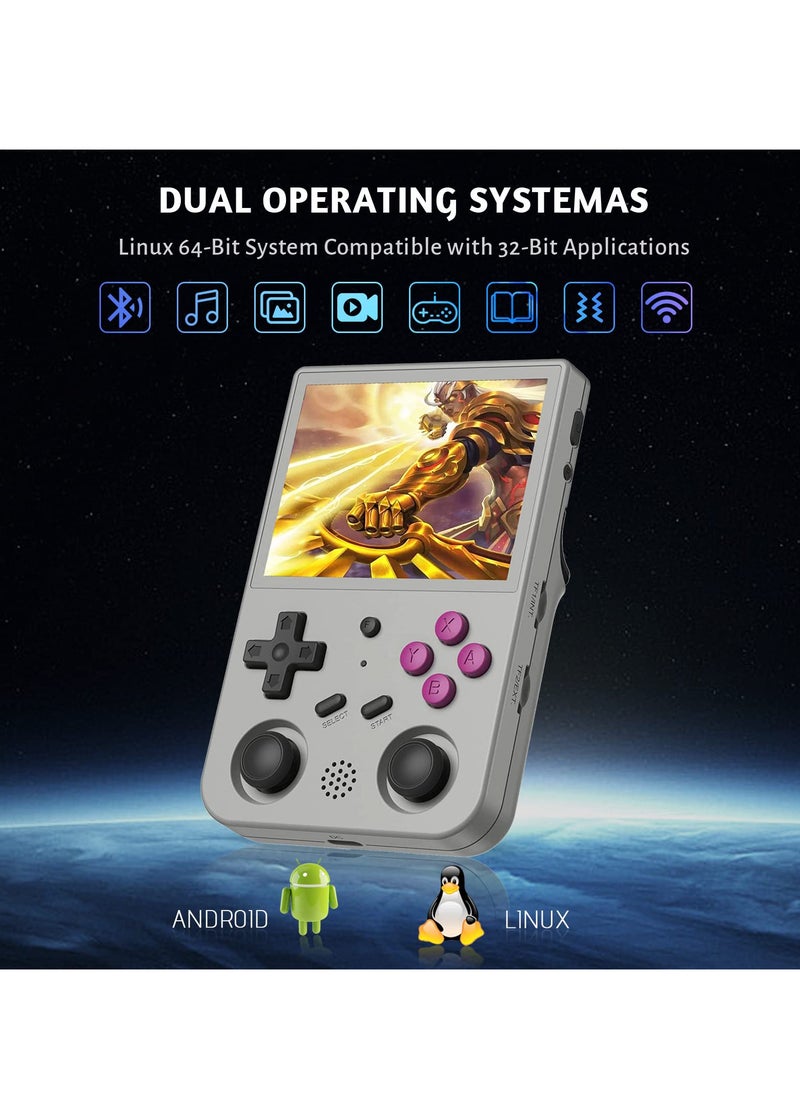 ANBERNIC  RG353V Retro Handheld Game with Dual OS Android 11 and Linux, RG353V with 64G TF Card Pre-Installed 4452 Games Supports 5G WiFi 4.2 Bluetooth (Grey)  - Image 2