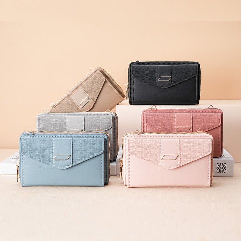 Multifunctional Solid Color PU Leather Wallet, RFID Blocking Design Portable Daily Storage Purse for Cards Cash Coin Business Use - Image 4