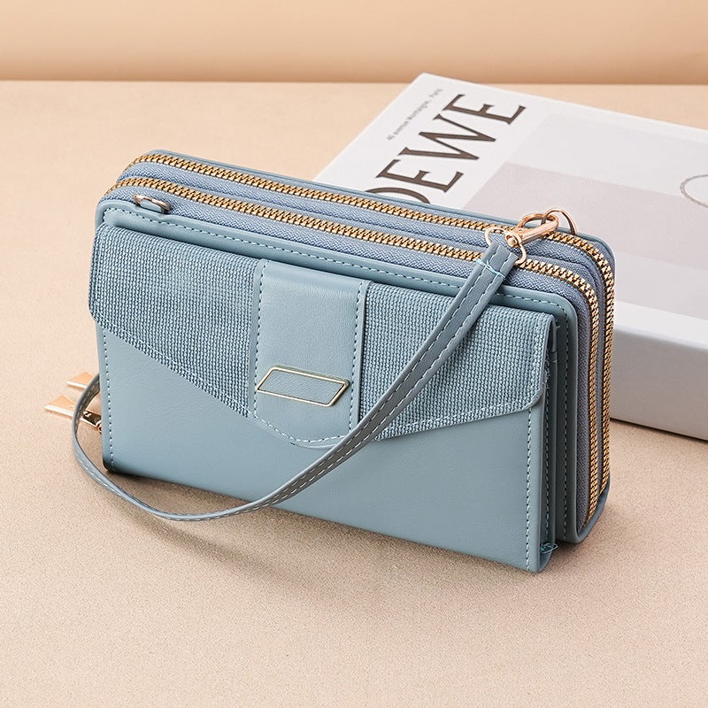 Multifunctional Solid Color PU Leather Wallet, RFID Blocking Design Portable Daily Storage Purse for Cards Cash Coin Business Use - Image 2