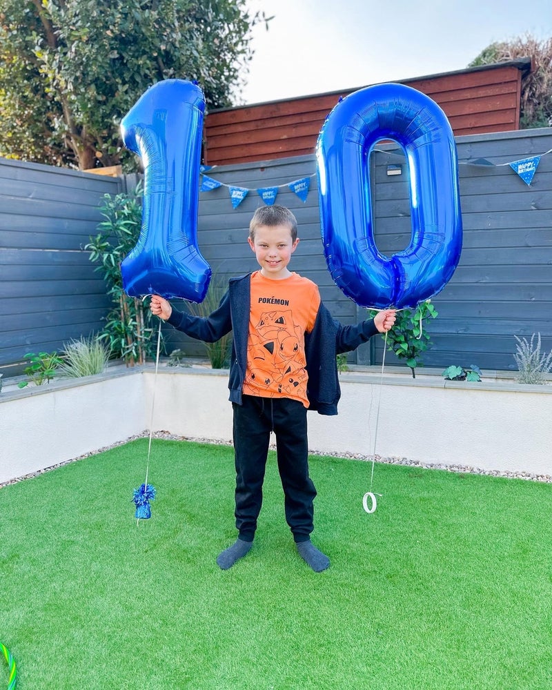 IWERP Navy Blue Number 10 Balloon 40 inch, 10 Number Balloons, 10th Navy Blue Birthday Decorations, 10 Year Old Girls Boys Blue Party Supplies - Image 3