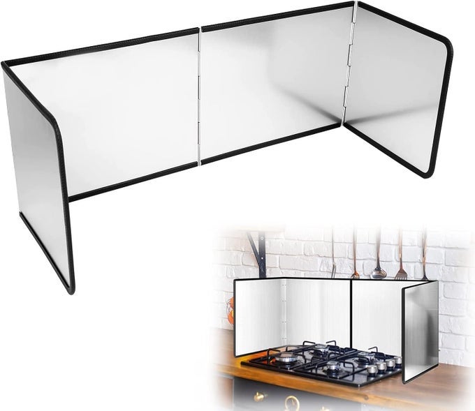 SPLATTER GUARD SPLATTER SCREEN GREASE SPLATTER GUARD STAINLESS STEEL FOLDING SPLASHPROOF FOR COOKING TOOLS SPLATTER SCREENS 4 SIDED SPLATTER GUARD ANTI SPLATTER SHIELD GUARD