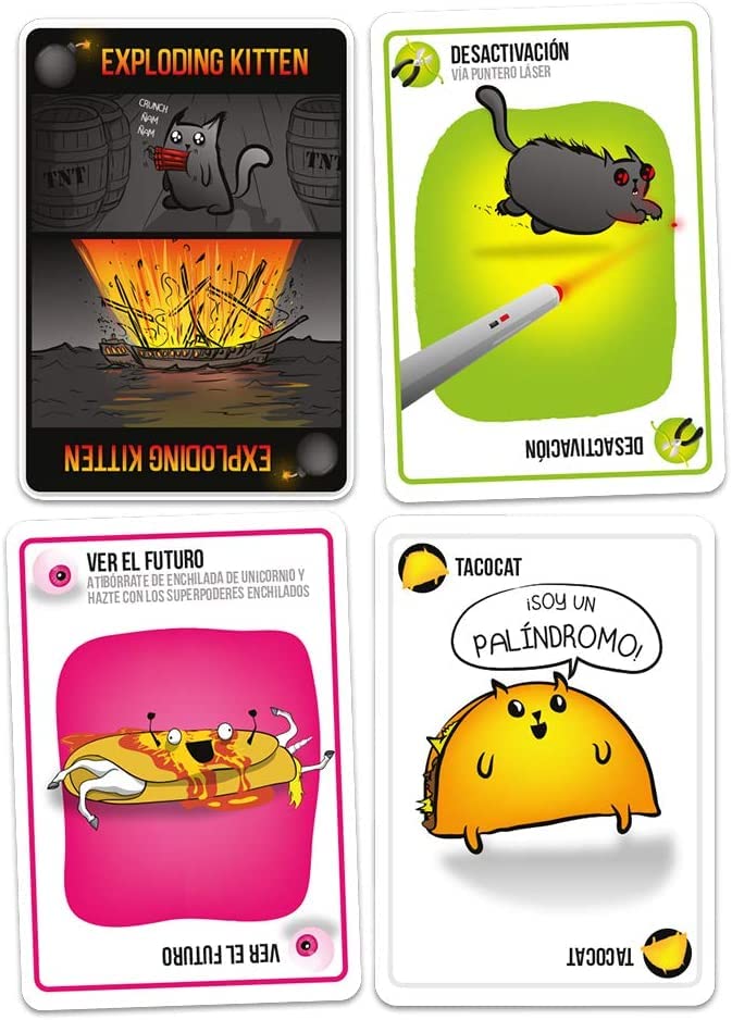 Exploding Kittens Edicion Original Spanish Version - 2-5 Jugadores - Edades 7+ - Juego de 15 Minutos - Juego de Cartas de Alto Riesgo - Juego de Fiesta, Noche de Juegos Familiar, para Niños y Adultos - Image 4
