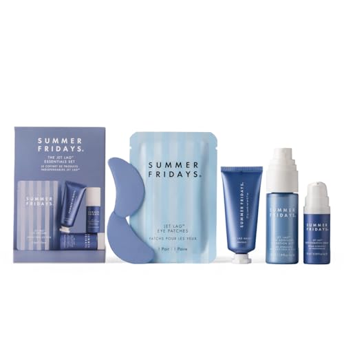 Summer Fridays Jet Lag Essentials Mini Hydrating Skin Care Set With Jet Lag Mask Eye Patches Deep Hydration Face Serum Hydration Mist Travel Size Skincare Kit Gift Set 4 Count - Image 1