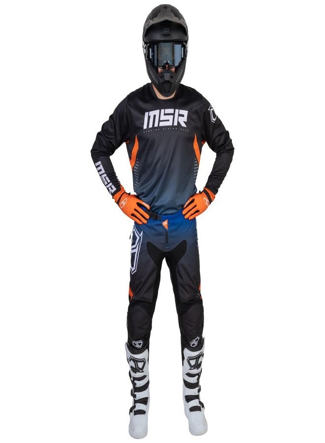 MSR Axxis Proto Dirt Bike, Motocross Jersey Medium Blue/Orange - Image 4