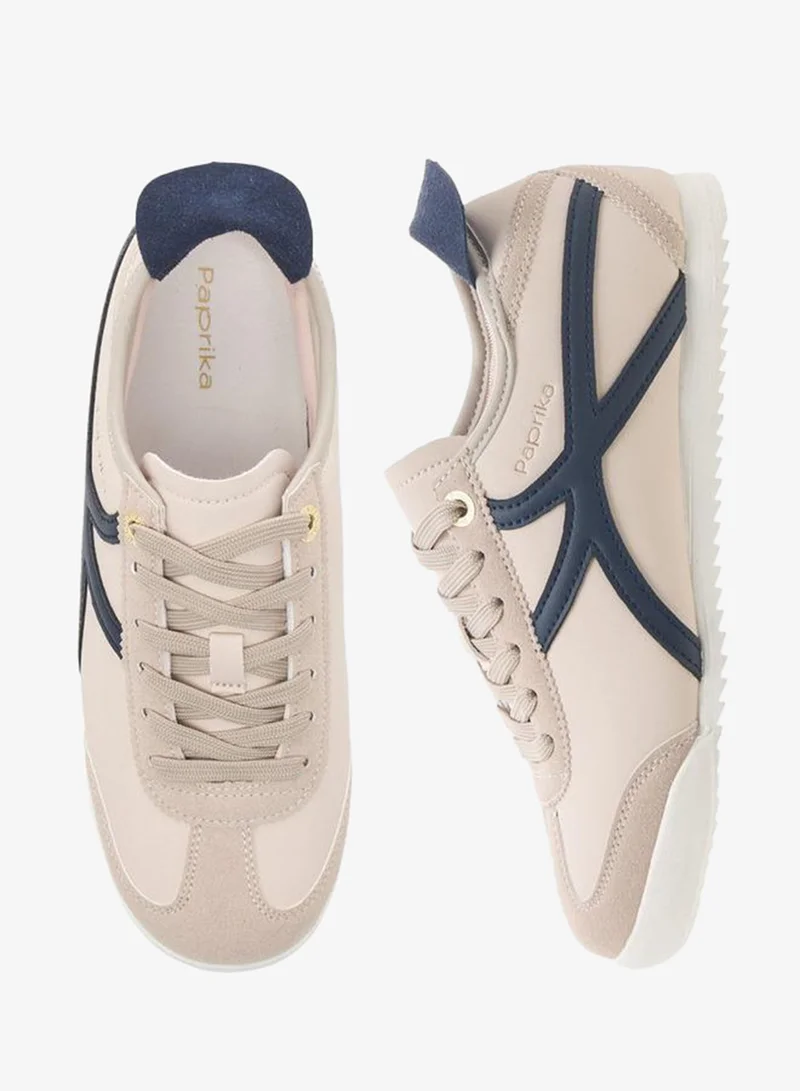 Paprika BEIGE Women Lace-Up Ankle Sneakers for Women | Best Price UAE