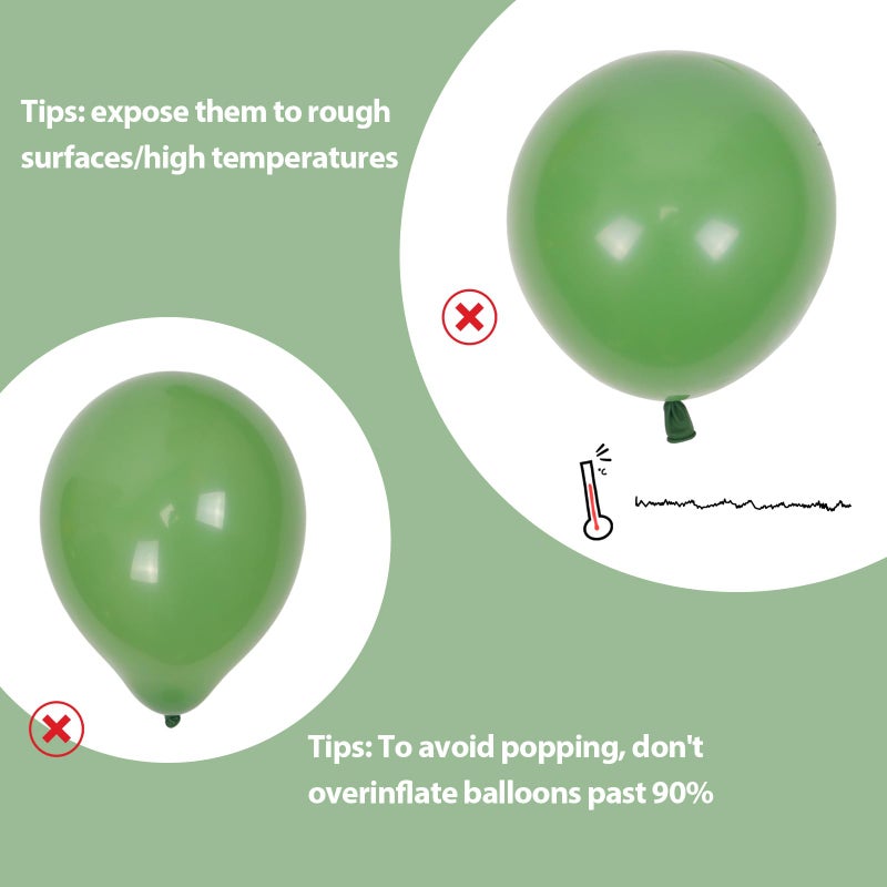 Awenztech 110pcs Sage Green Balloons, 18 12 10 5 inch Sage Green Balloons Different Sizes Balloon Arch Kit for Wedding Engagement Bridal Shower Baby Shower Birthday Party Decorations - Image 4