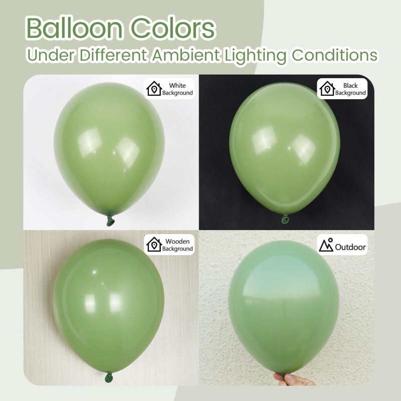 Awenztech 110pcs Sage Green Balloons, 18 12 10 5 inch Sage Green Balloons Different Sizes Balloon Arch Kit for Wedding Engagement Bridal Shower Baby Shower Birthday Party Decorations - Image 2