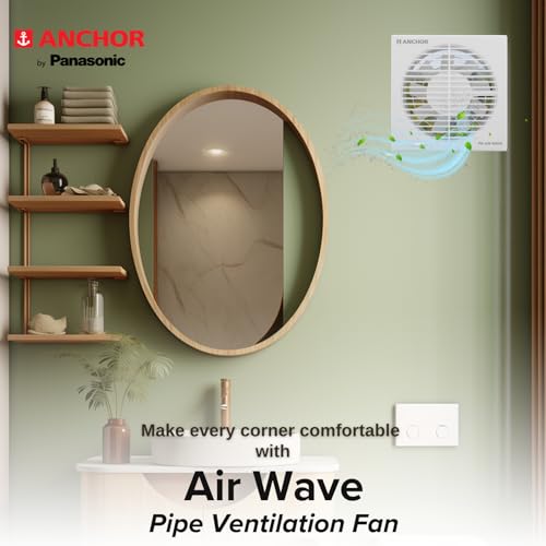 Anchor by Panasonic Air Wave 150mm Exhaust Fan, Pipe Series Exhaust Fan for Kitchen, Bathroom, Cutout Size 152mm Dia., White - Image 4