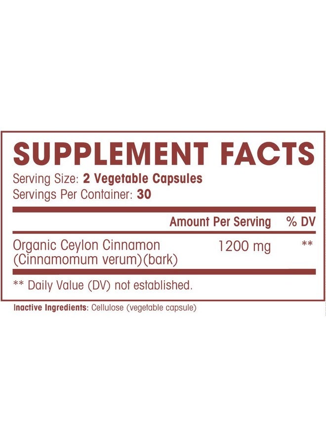 Natures Wellness Organic Ceylon Cinnamon 1200 Mg  Powerful Antioxidant  Maintains Joint Health And Mobility  Nongmo  60 Veg Capsules  - Image 3
