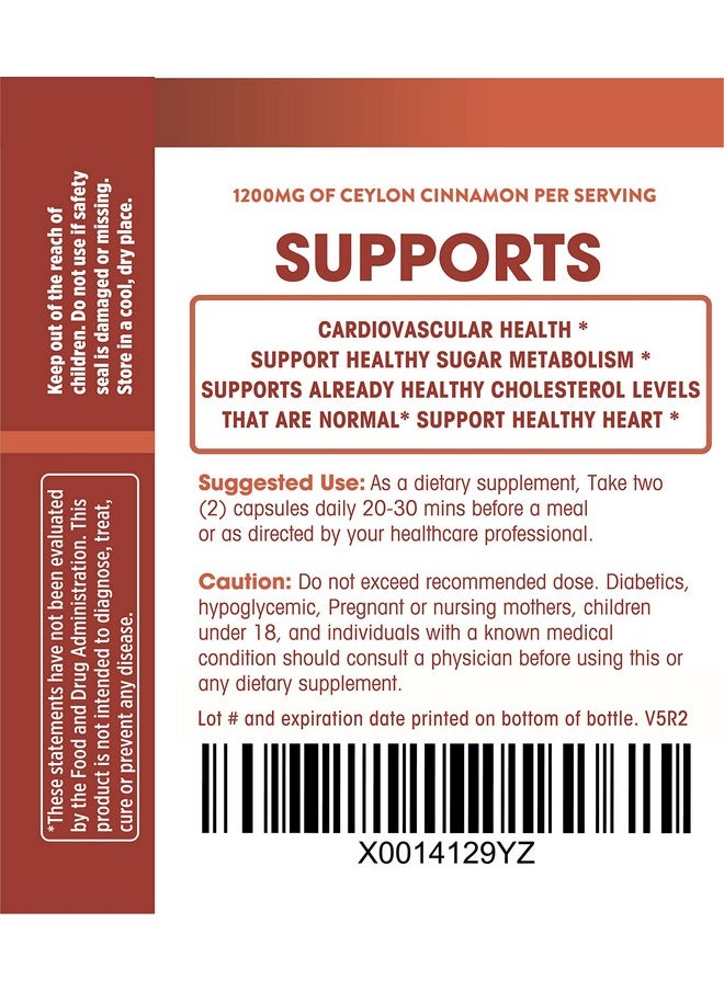 Natures Wellness Organic Ceylon Cinnamon 1200 Mg  Powerful Antioxidant  Maintains Joint Health And Mobility  Nongmo  60 Veg Capsules  - Image 5