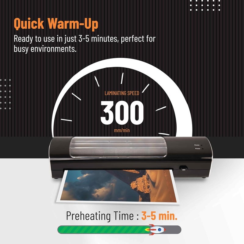 VMS آلة laminating LM Skylam A4 – laminating ساخن، تسخين سريع 3-5 دقائق، نافذة شفافة، زر تحرير العطل، مثالية للصور، بطاقات الهوية، الوثائق والشهادات - Image 3
