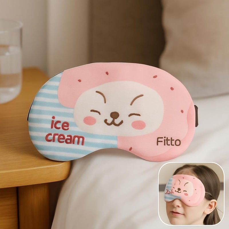 FITTO قناع النوم فيتو الليلي - قناع نوم ناعم وقابل للتنفس باللون الوردي - Image 3