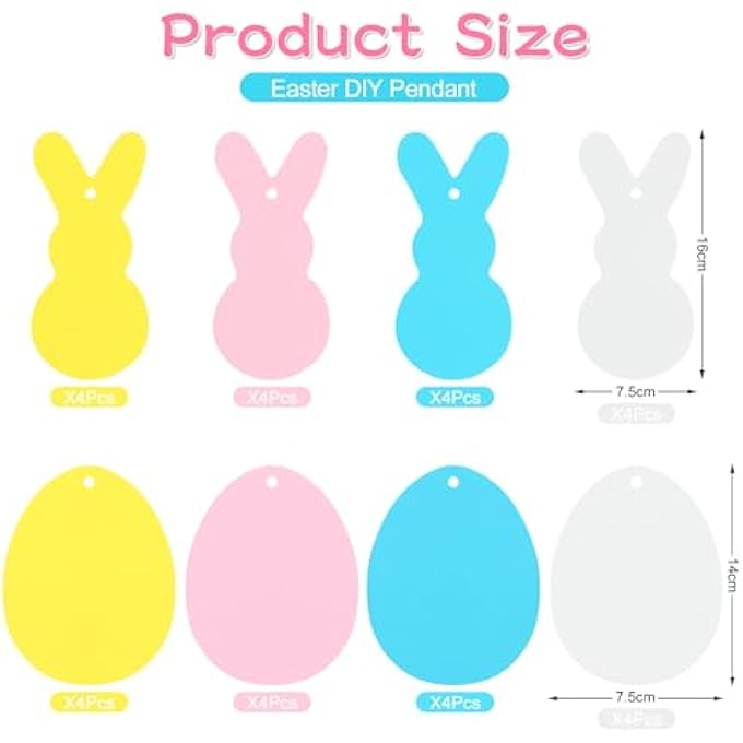 EASTER CRAFT CHILDREN, 32 PIECES DIY EASTER DECORATION CRAFT SET, EASTER BUNNY, EASTER EGGS FOR CHILDREN, FOAM RUBBER CRAFT SET CHILDREN, EASTER CRAFT SET, DIY CRAFT ACCESSORIES CRAFT MATERIAL SET - Image 3